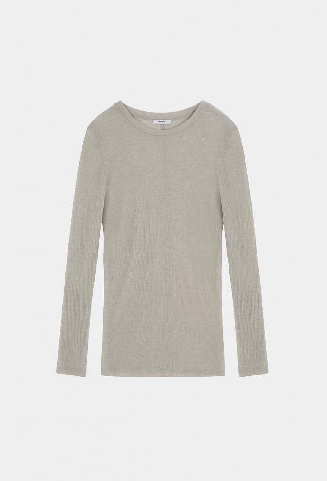 RIBBED CREASE JERSEY TOP
