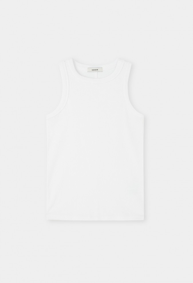 CURVED RIBBED TANK TOP
