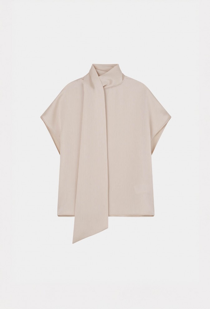 [3차] CRINKLE TIE BLOUSE